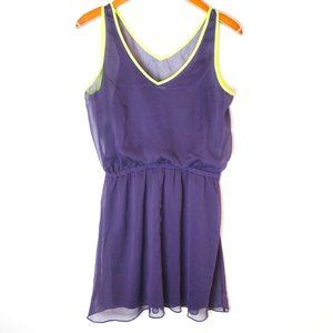 Express Neon Green and Navy Summer Dress